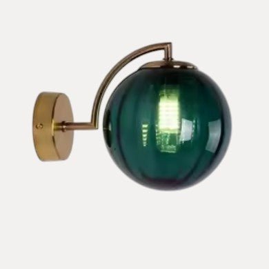 Gold Wall Sconce with Ribbed Glass Globe
