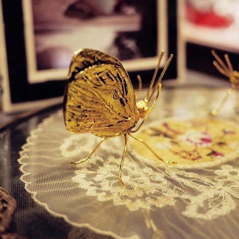 Golden Alloy Bugs Sculptures Decor