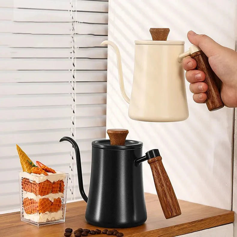 Gooseneck Kettle with Wooden Handle