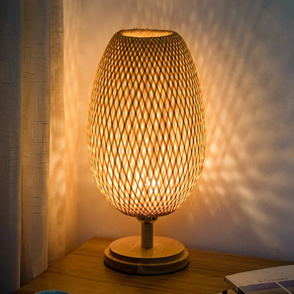 Hygge Handmade Bamboo & Wood Rattan Table Lamp