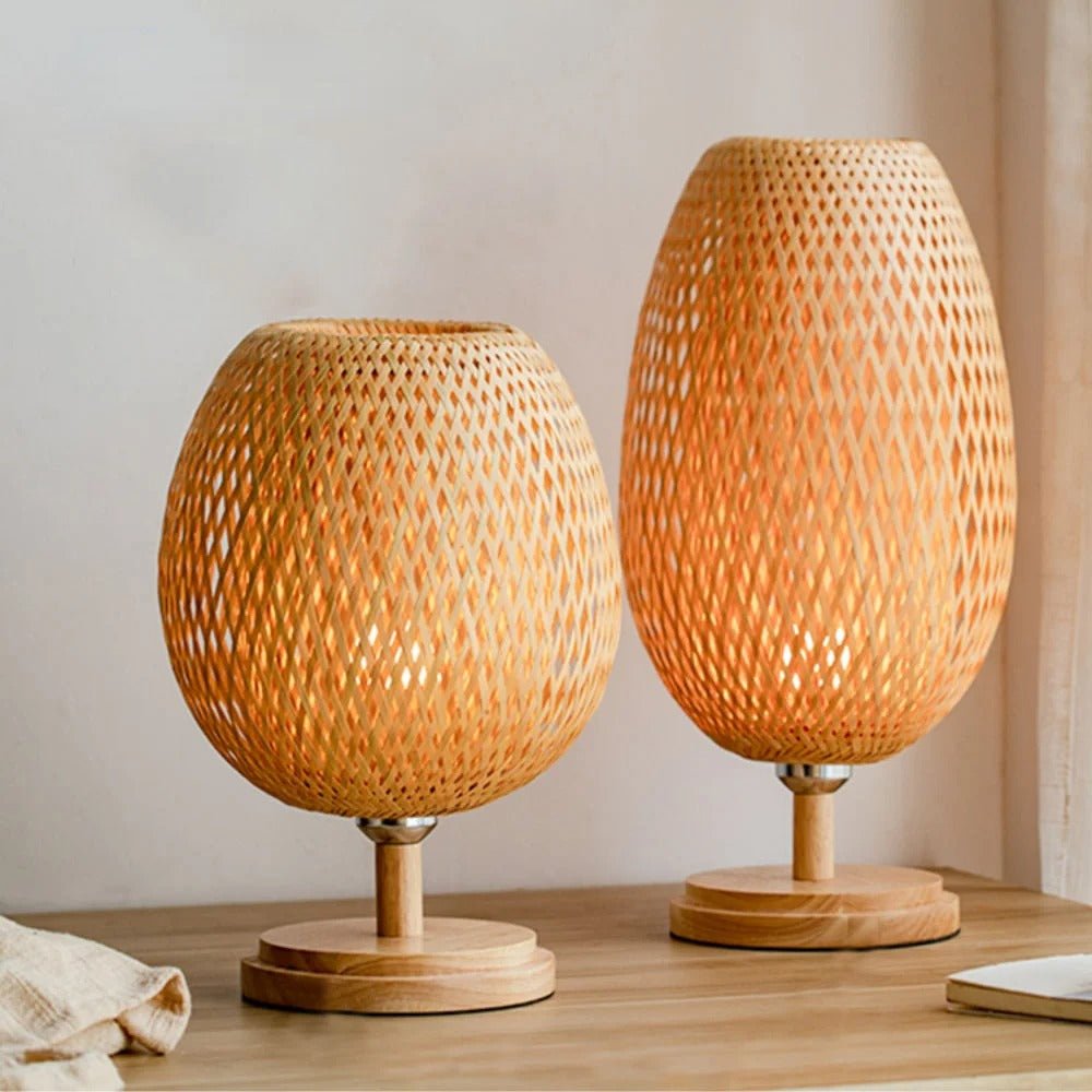Hygge Handmade Bamboo & Wood Rattan Table Lamp