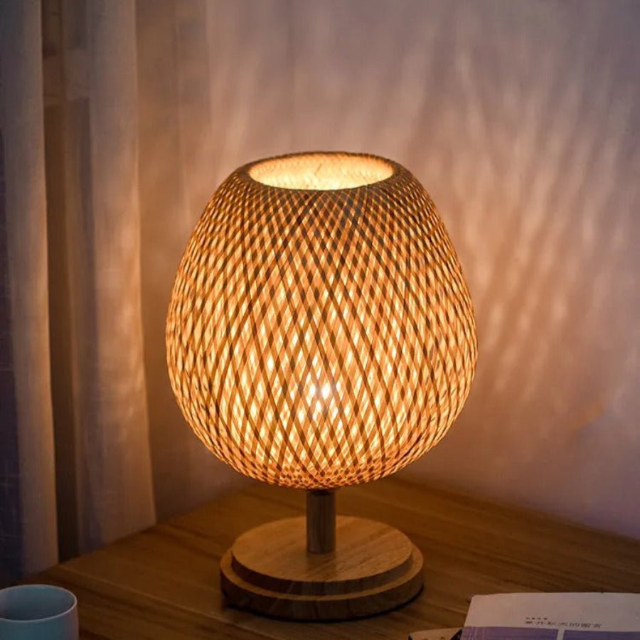 Hygge Handmade Bamboo & Wood Rattan Table Lamp
