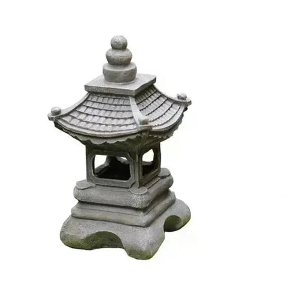 Japanese-Style Solar Pagoda Garden Lantern