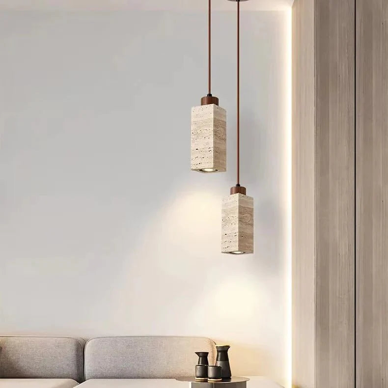 LumiTerra Travertine Pendant Light