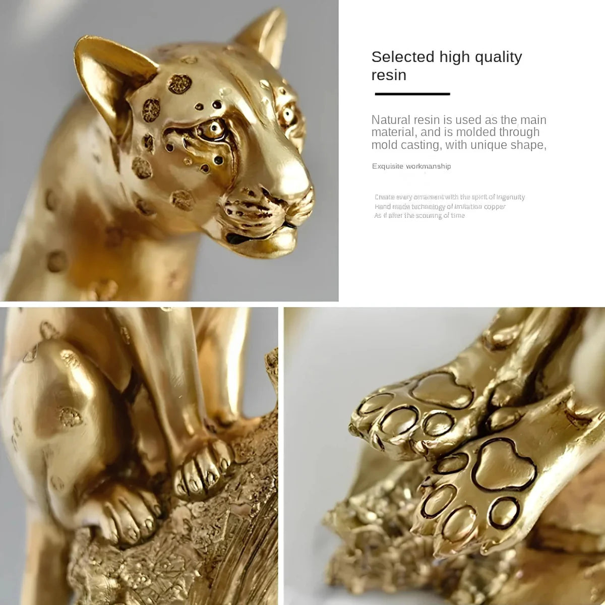 Majestic Golden Leopard Figurine