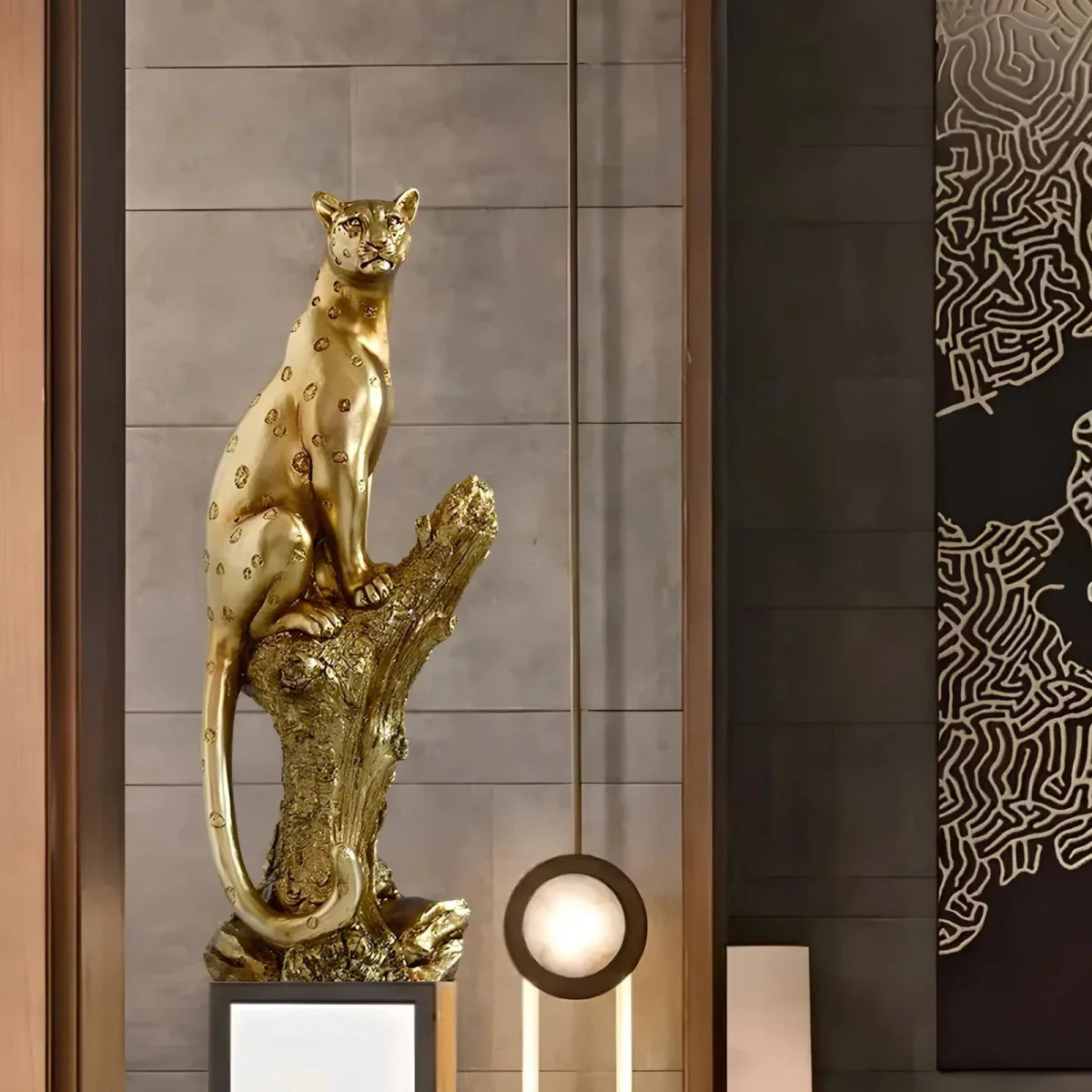 Majestic Golden Leopard Figurine