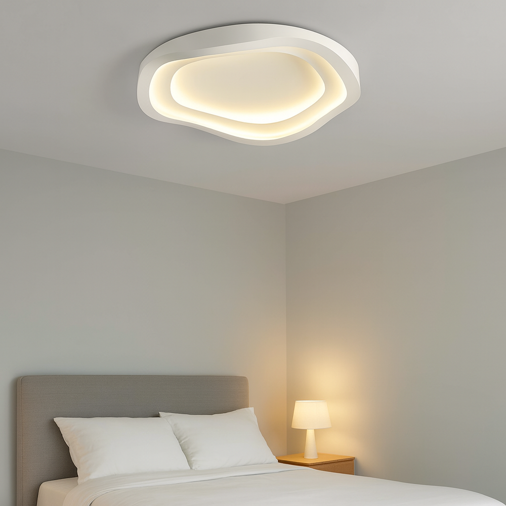 Modern Art Deco Chandelier | White LED Ceiling Light