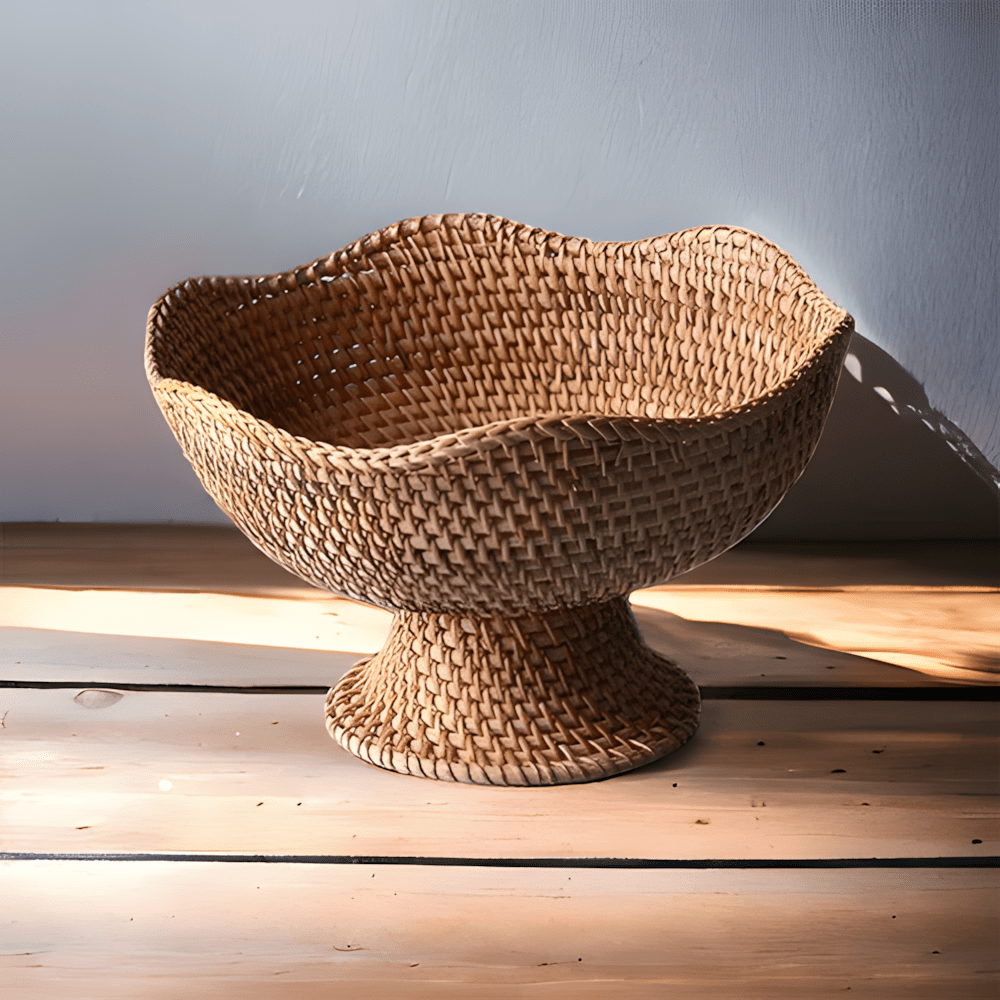 Natural Handwoven Rattan Fruit Basket Bowls
