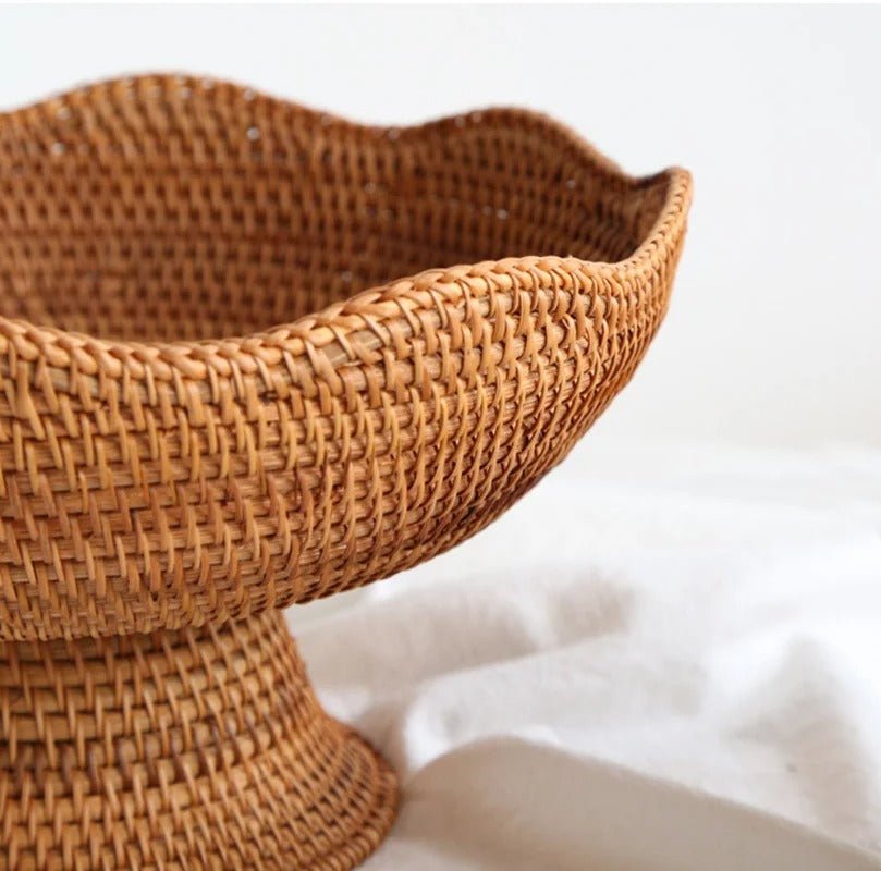Natural Handwoven Rattan Fruit Basket Bowls