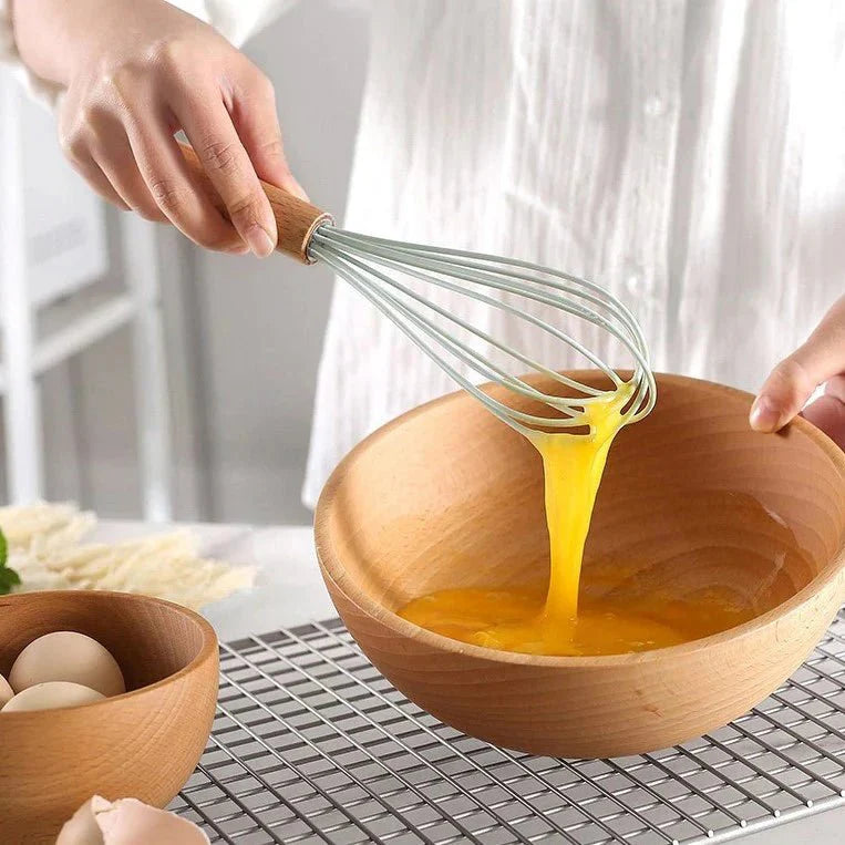 Nonstick Silicone Cooking Utensil Set with Wooden Handles