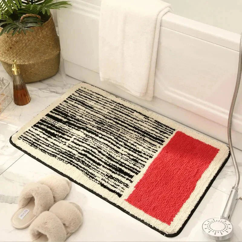 Nordic Abstract Bath Mat – Hand-Crafted