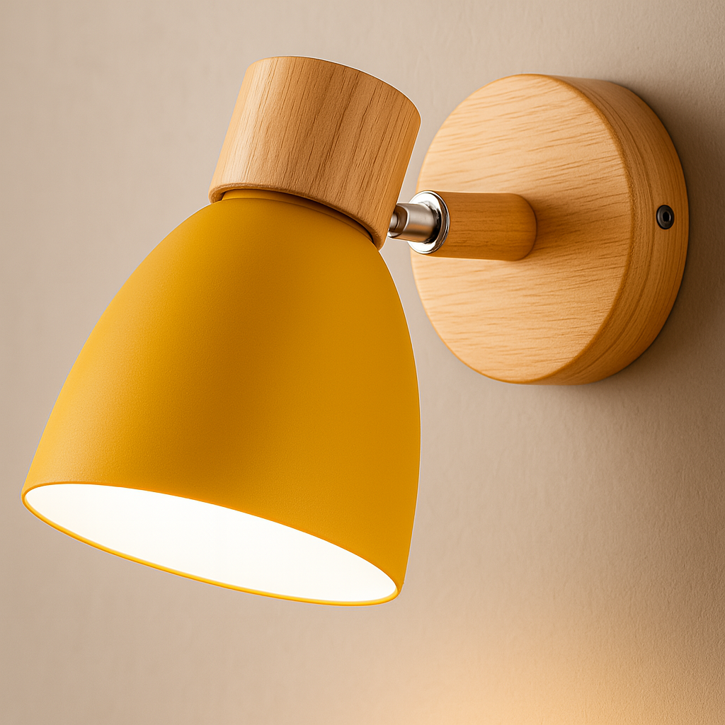 Nordics Wooden Wall Lamp for Bedroom