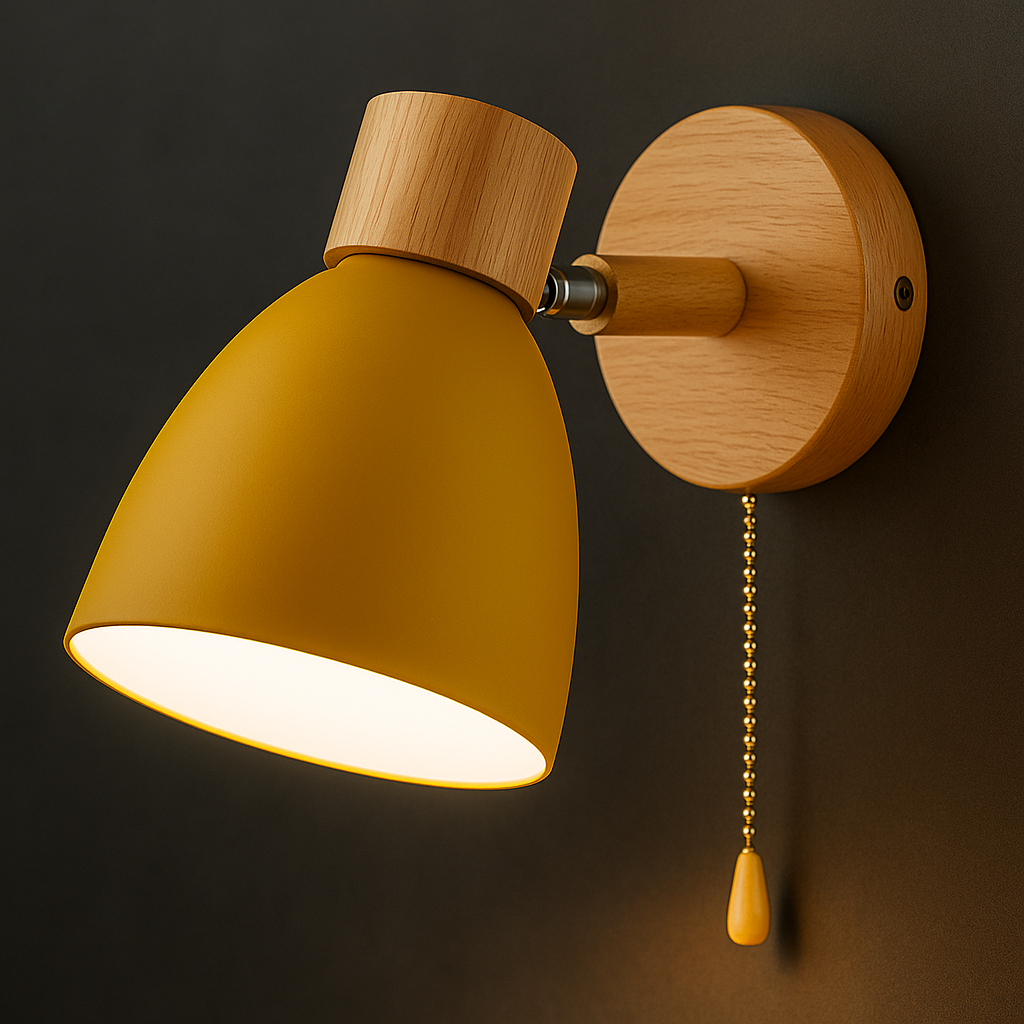 Nordics Wooden Wall Lamp for Bedroom