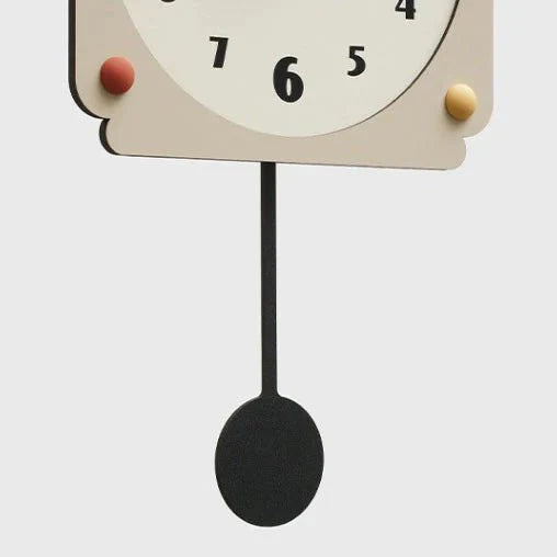 Nude & Black Irregular Rocking Wall Clock – Silent & Modern Design
