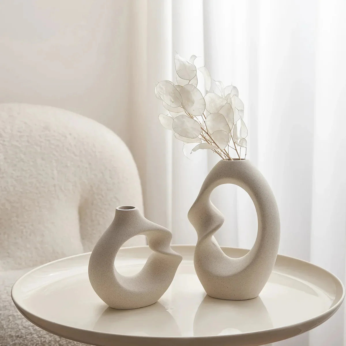 Onda Ceramic Vase Set – Abstract Sculptural Decor