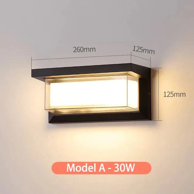 Outdoor Wall Light with Double Layer Lampshade