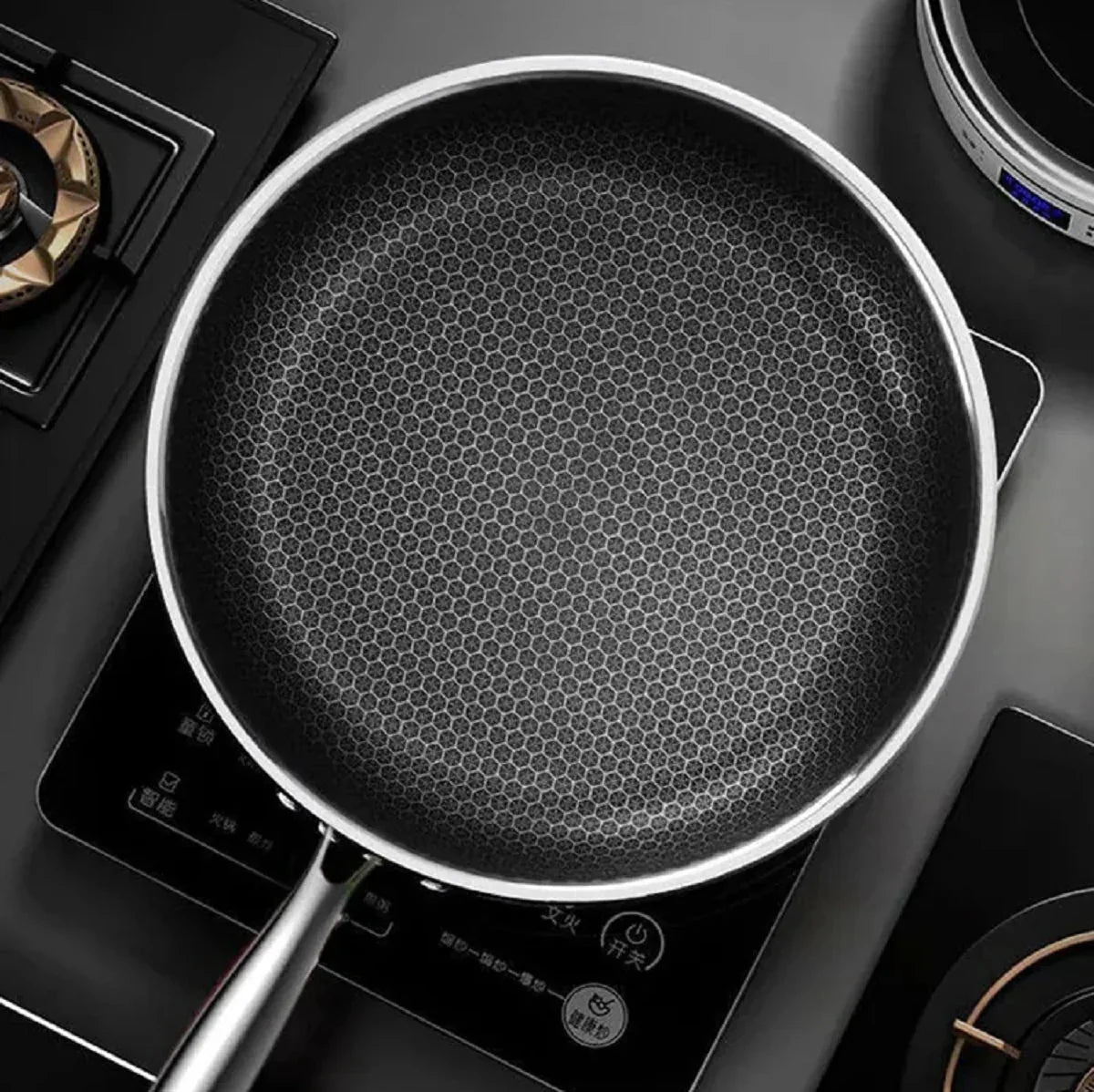 Premium Honeycomb Non-Stick Wok – Stainless Steel Perfect for Stir-Fry