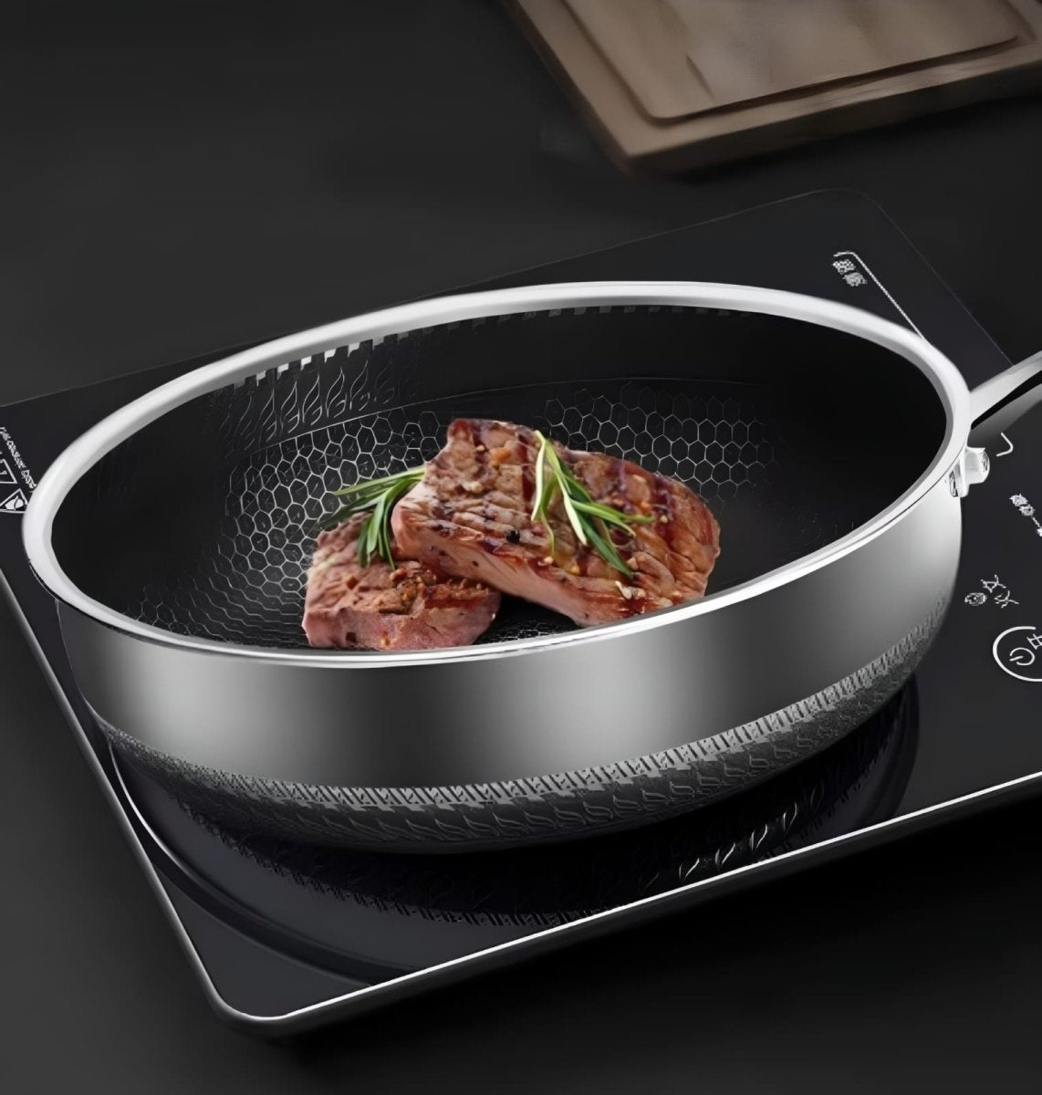 Premium Honeycomb Non-Stick Wok – Stainless Steel Perfect for Stir-Fry