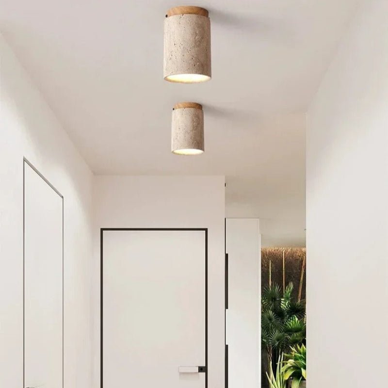 Recessed Travertine LED Chandelier
