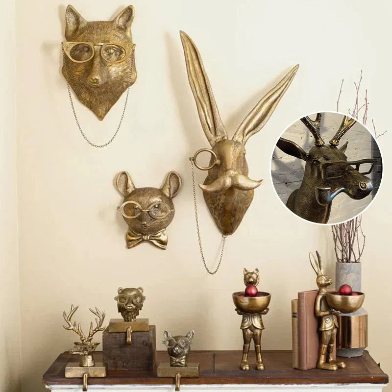 Resin Animal Head Sculpture