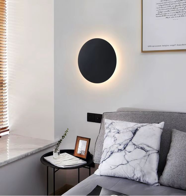 Round Backlit Sconce LED Wall Light for Interiors