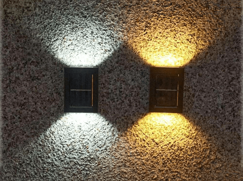Solar Panel Powered LED Wall Lights for Outdoor