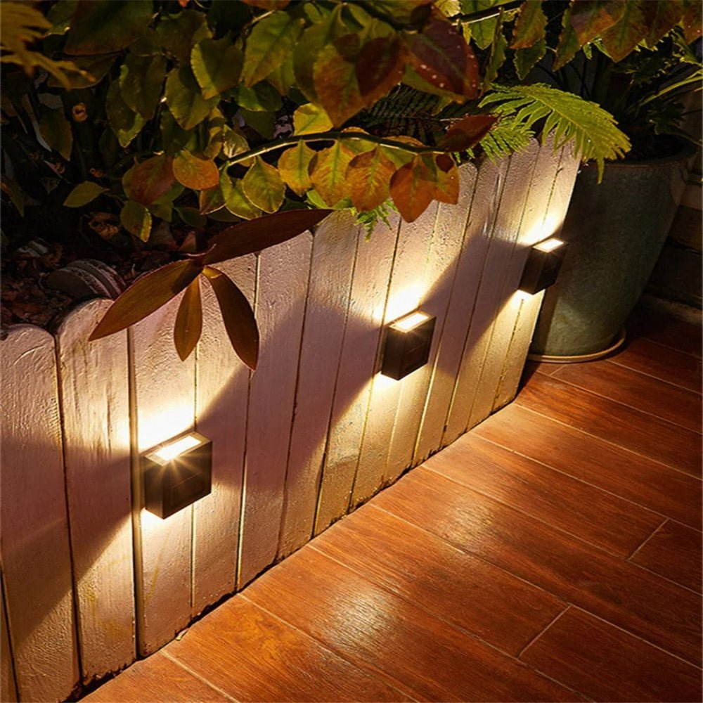 Solar Panel Powered LED Wall Lights for Outdoor