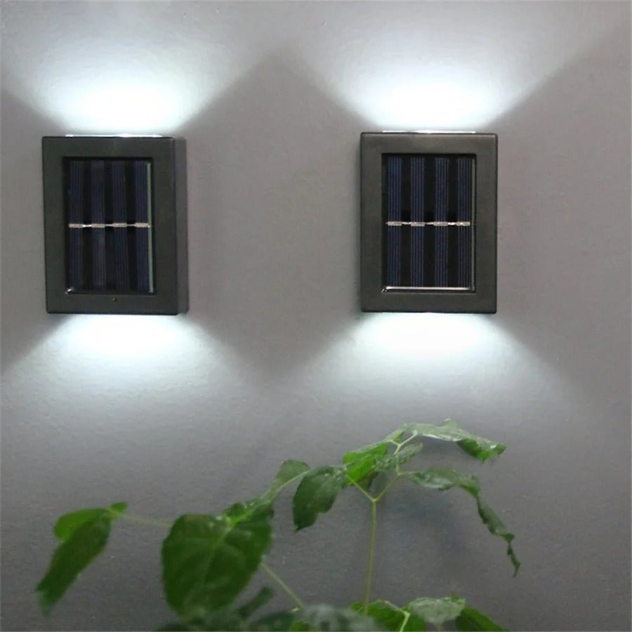 Solar Panel Powered LED Wall Lights for Outdoor