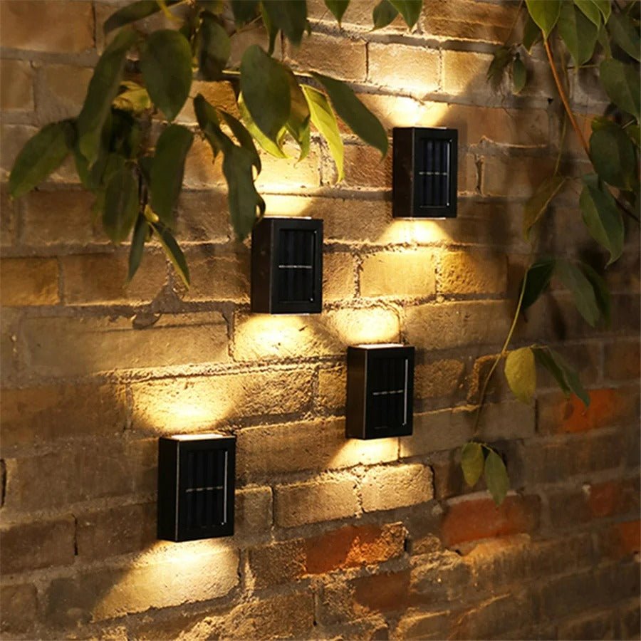 Solar Panel Powered LED Wall Lights for Outdoor