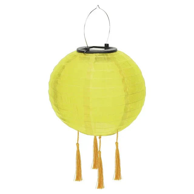 Solar-Powered Hanging Chinese Lanterns for Outdoor Decoration