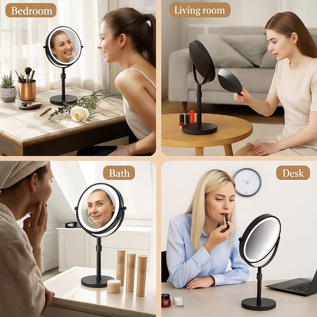 Standing LED Makeup Mirror for Bathroom