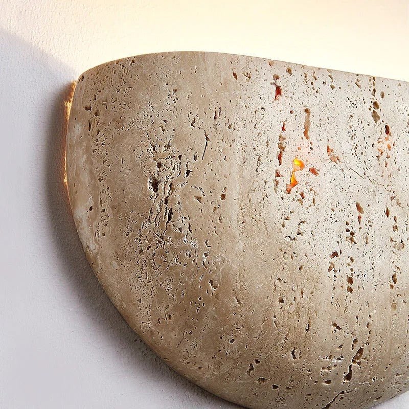 StoneLamp - Wabi Sabi Natural Travertine Wall Lamp