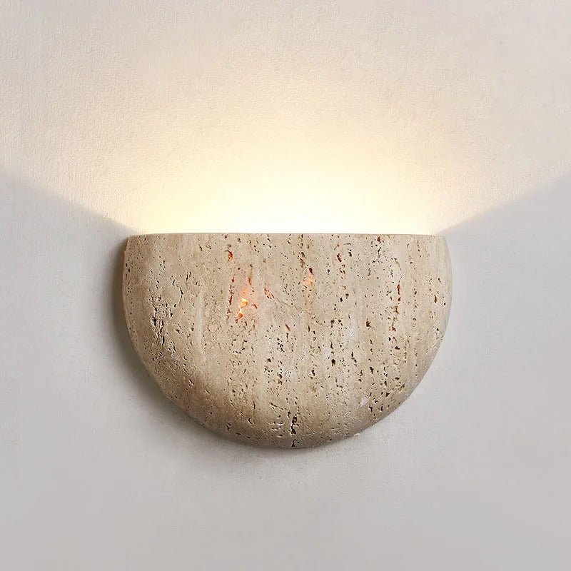 StoneLamp - Wabi Sabi Natural Travertine Wall Lamp