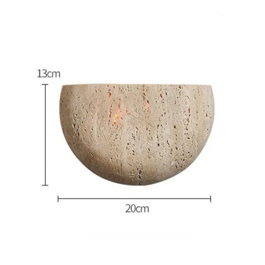 StoneLamp - Wabi Sabi Natural Travertine Wall Lamp