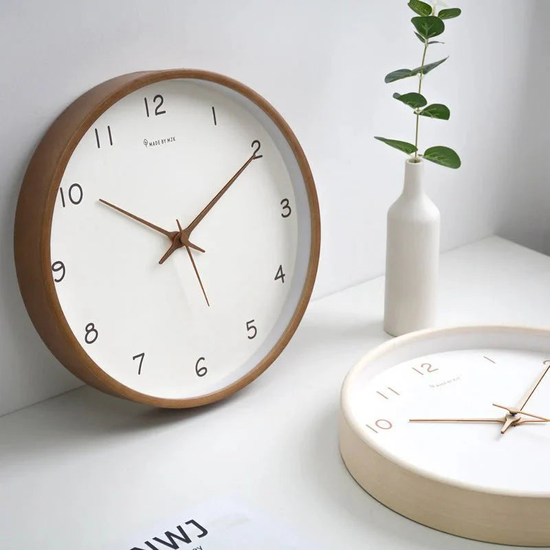 TimelessWood - Solid Wood Analog Wall Clock with Minimalist Design
