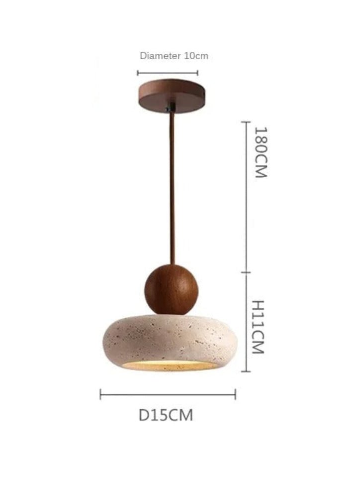 TraverLamp Wabi Sabi Floating Travertine Pendant Light