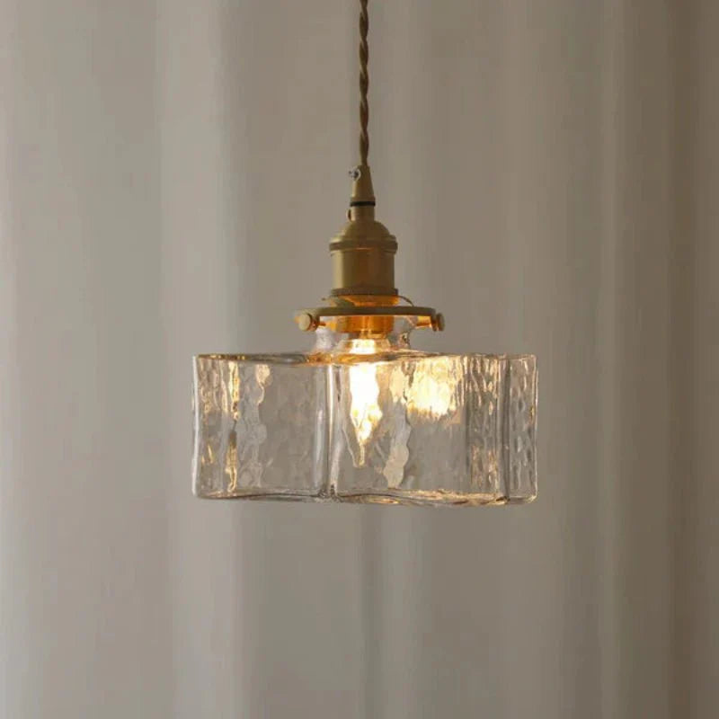Vintage Glass Stone Pendant Light