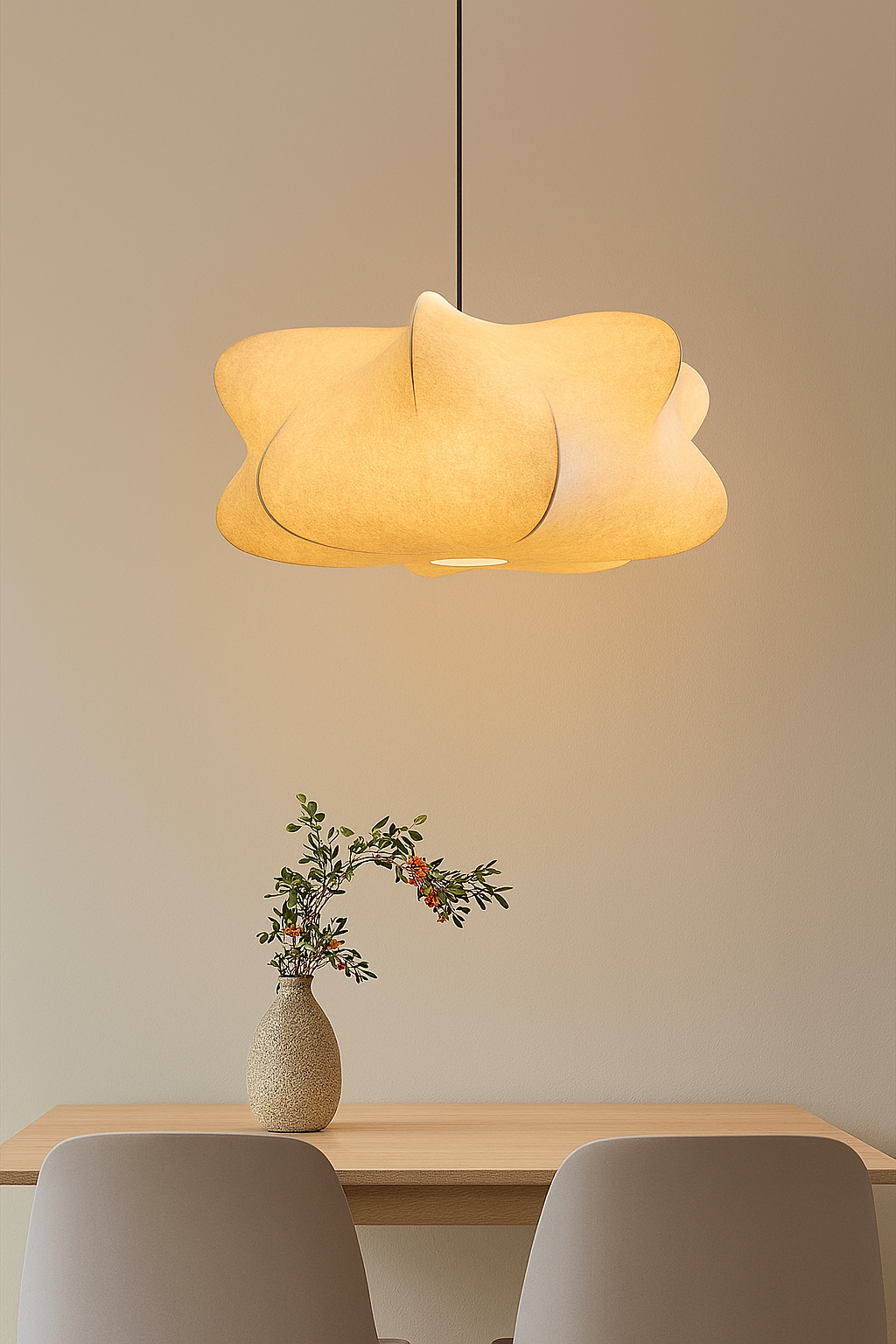 Wabi Sabi Silk Japanese Pendant Light