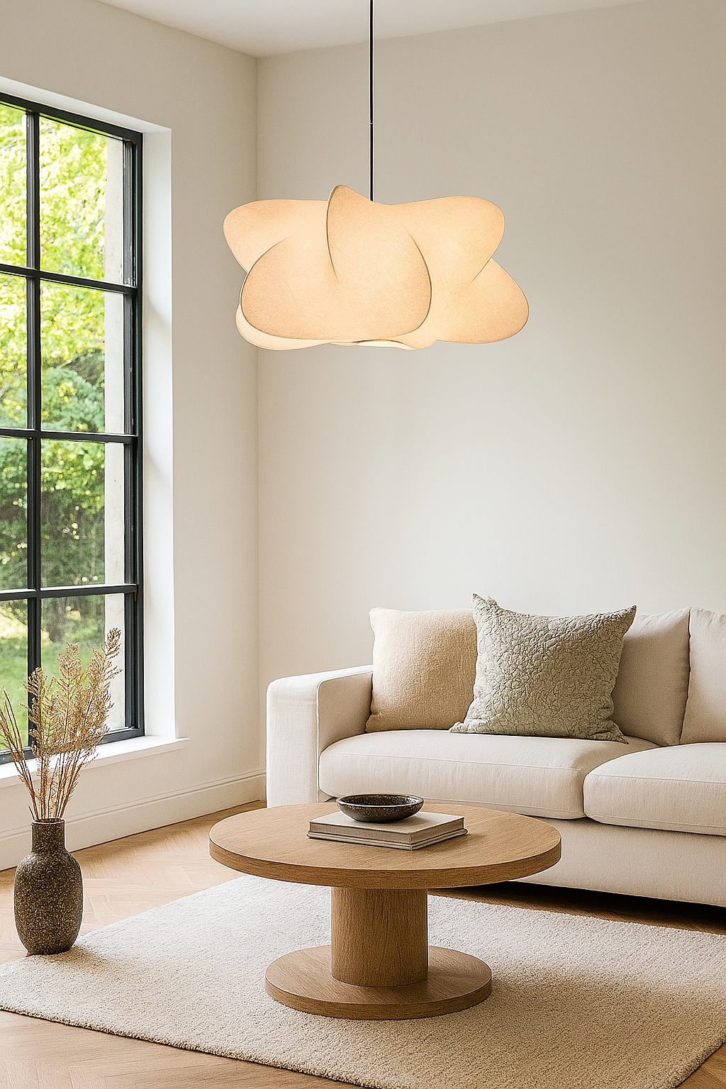 Wabi Sabi Silk Japanese Pendant Light