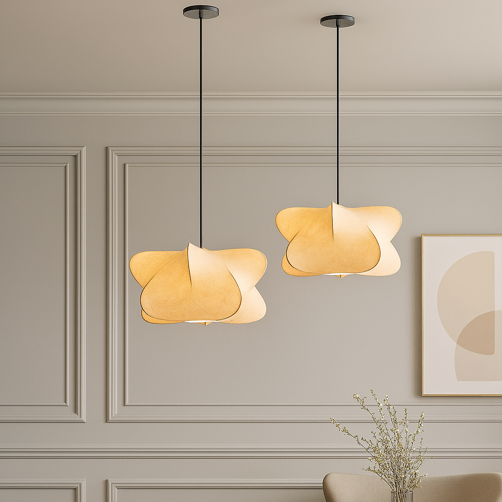 Wabi Sabi Silk Japanese Pendant Light