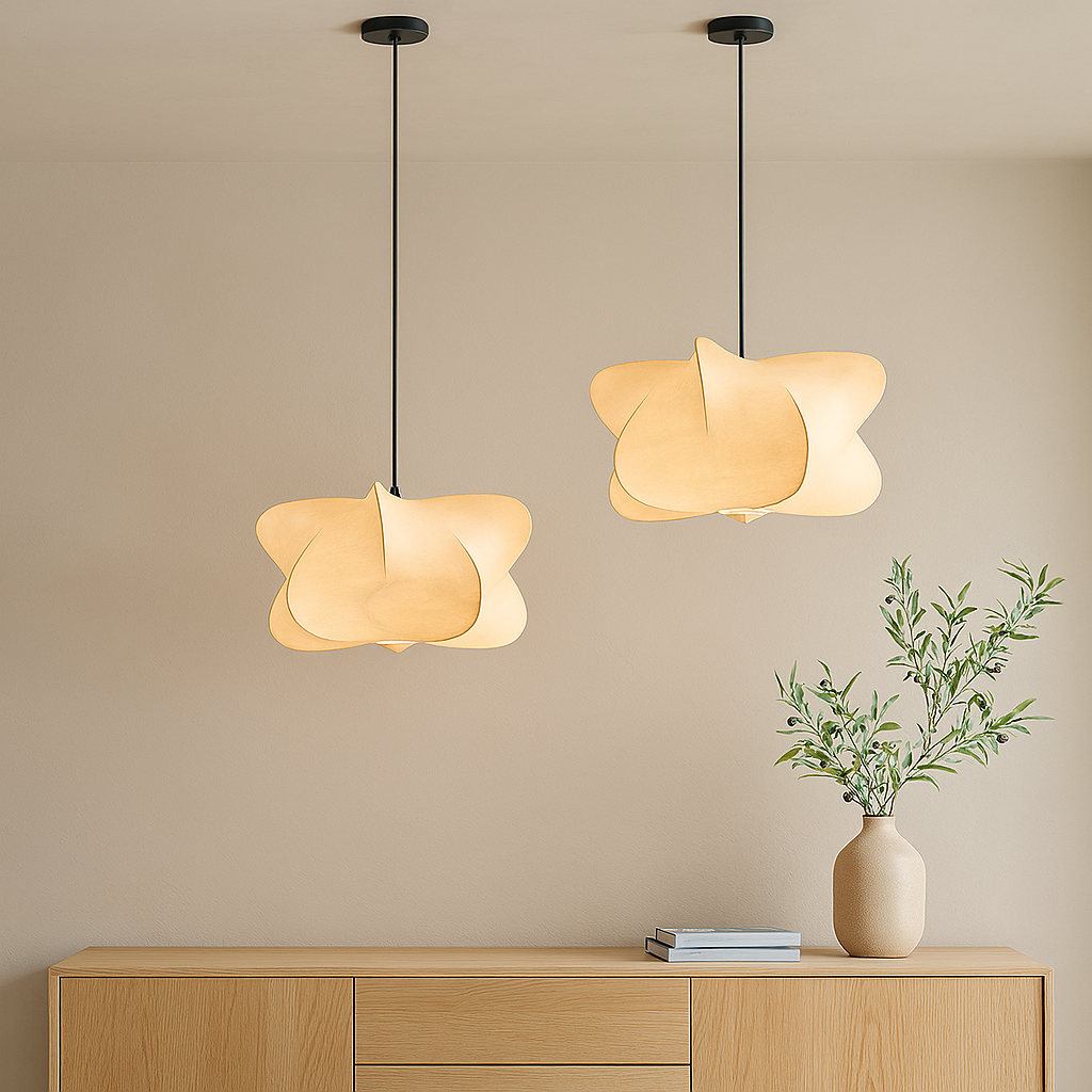 Wabi Sabi Silk Japanese Pendant Light