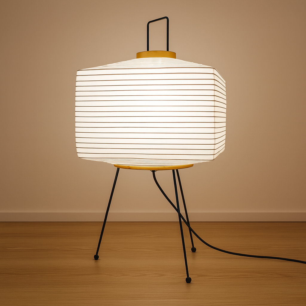 Wabi-Sabi Tripod Rice Paper Floor Lamp