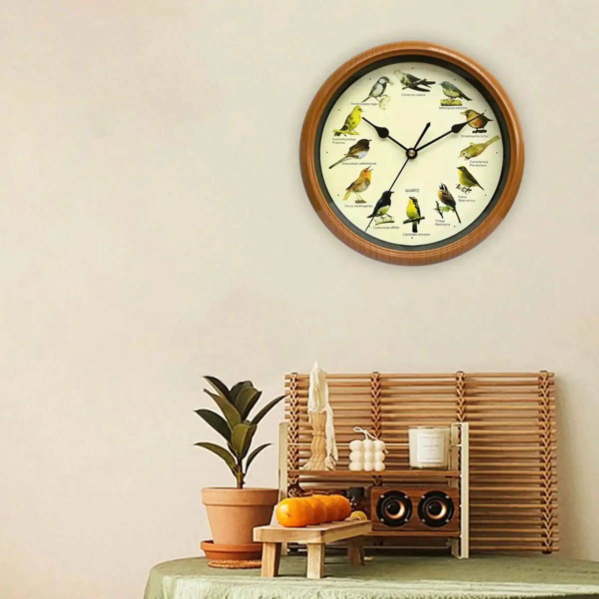 Wall Clock Decorative Timepiece Bird Chirping Sounds