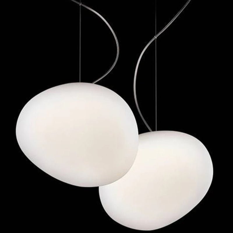 White Glass Globe Pendant Light with Adjustable Wire