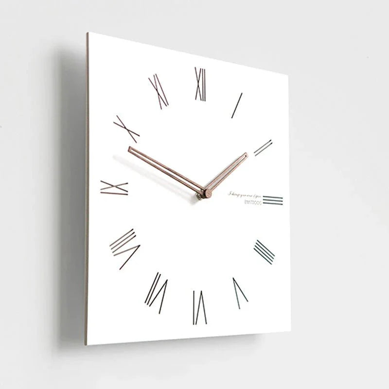 White Quadrangle Wall Clock – Minimalist & Eco-Friendly Design