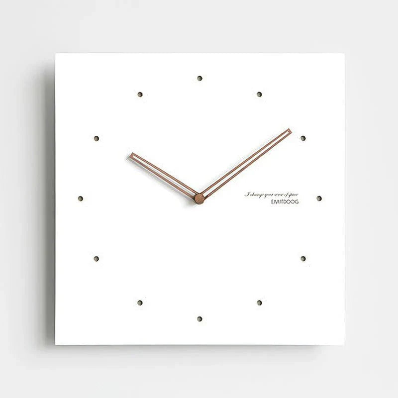 White Quadrangle Wall Clock – Minimalist & Eco-Friendly Design