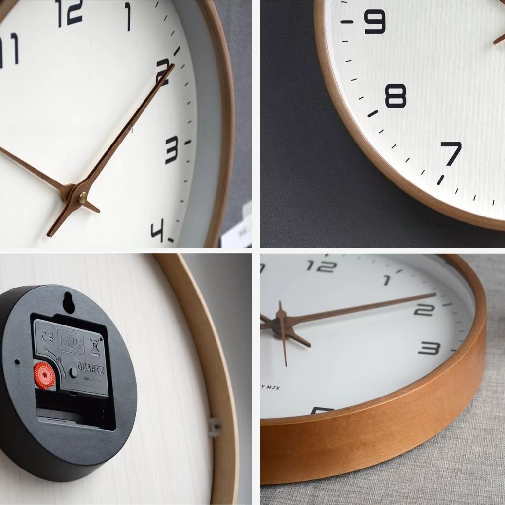 Wooden Wall Clock Scandinavian Minimalist Design